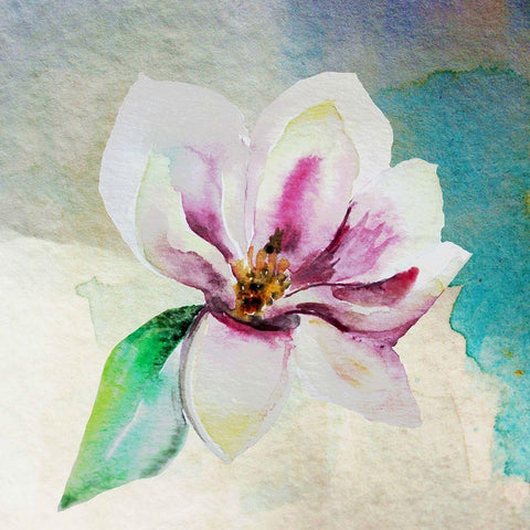 Solitary Magnolia 2 Black Modern Wood Framed Art Print by Boho Hue Studio