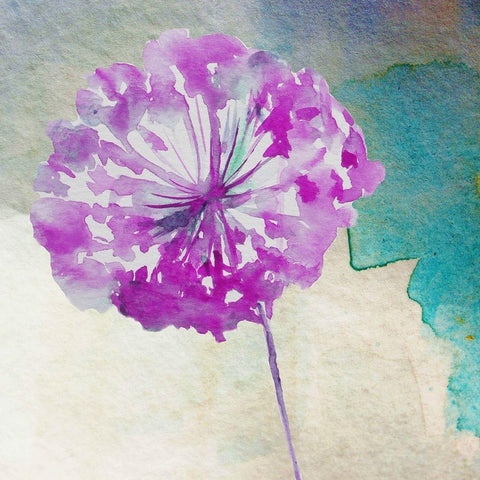 Purple Poof White Modern Wood Framed Art Print by Boho Hue Studio