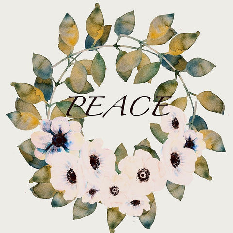 Peace Adlpeace White Modern Wood Framed Art Print with Double Matting by Boho Hue Studio