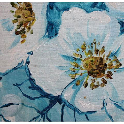 Blue Flora A Gold Ornate Wood Framed Art Print with Double Matting by Boho Hue Studio