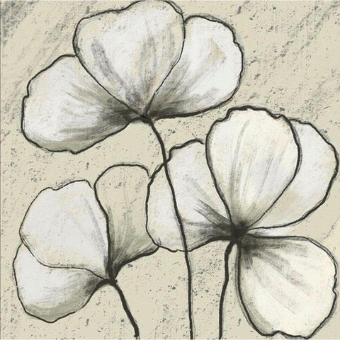 Simple Blooms 1 Black Modern Wood Framed Art Print by Boho Hue Studio