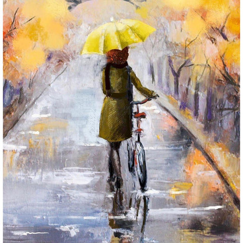 Rainy Day Black Modern Wood Framed Art Print by Boho Hue Studio