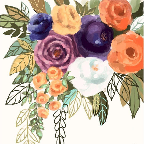 Floral #9 White Modern Wood Framed Art Print by Boho Hue Studio