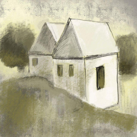 Earthtone Homes 1 Black Ornate Wood Framed Art Print with Double Matting by Boho Hue Studio