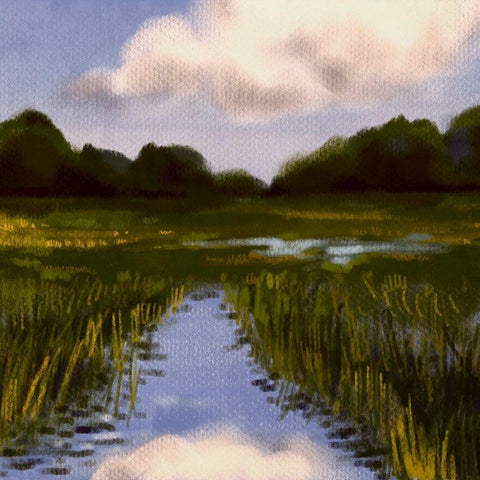 Marsh Wonder Gold Ornate Wood Framed Art Print with Double Matting by Boho Hue Studio