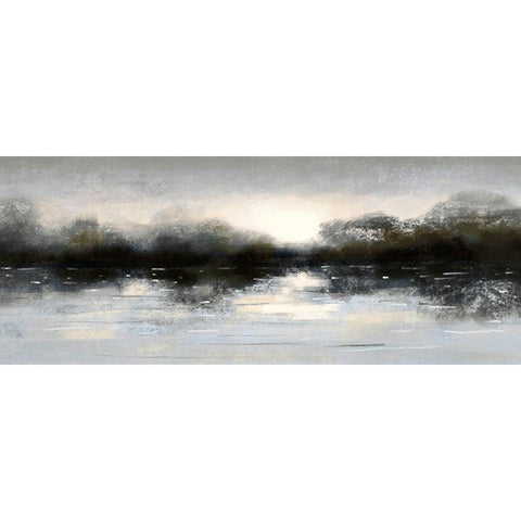 Blue Cast Lake White Modern Wood Framed Art Print by Boho Hue Studio