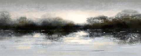 Blue Cast Lake White Modern Wood Framed Art Print with Double Matting by Boho Hue Studio