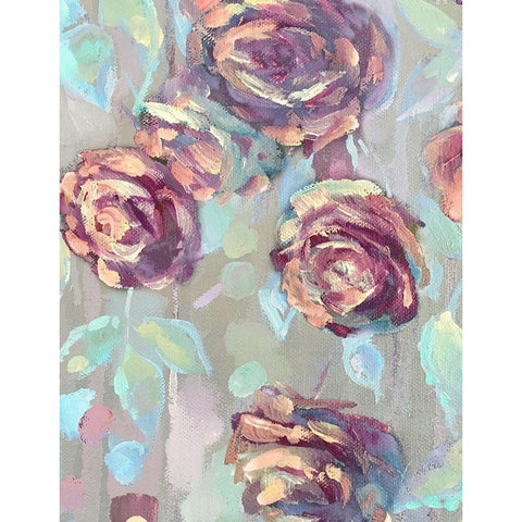 The Spring Roses Black Modern Wood Framed Art Print by Boho Hue Studio