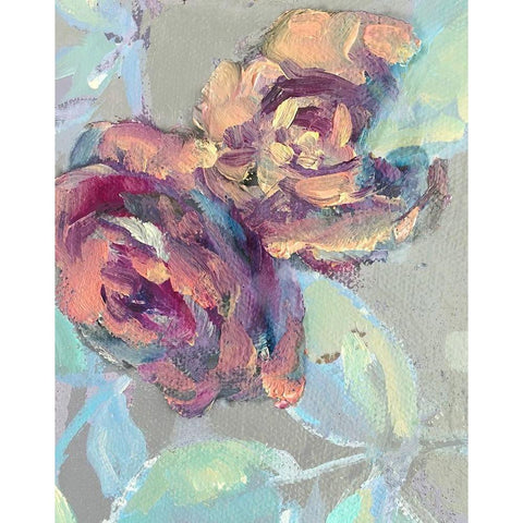 Spring Roses Black Modern Wood Framed Art Print with Double Matting by Boho Hue Studio