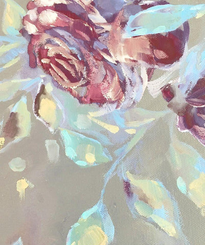 Spring Roses 7 White Modern Wood Framed Art Print with Double Matting by Boho Hue Studio