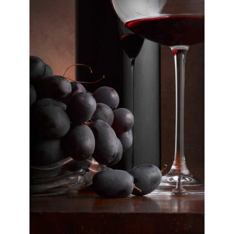 Black Grapes Black Modern Wood Framed Art Print with Double Matting by Seidman, Barry