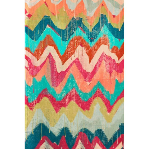 Hot Chevrons 1 Black Modern Wood Framed Art Print by Alvarez, Cynthia