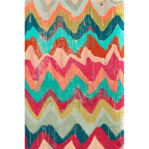 Hot Chevrons 2 Black Modern Wood Framed Art Print with Double Matting by Alvarez, Cynthia