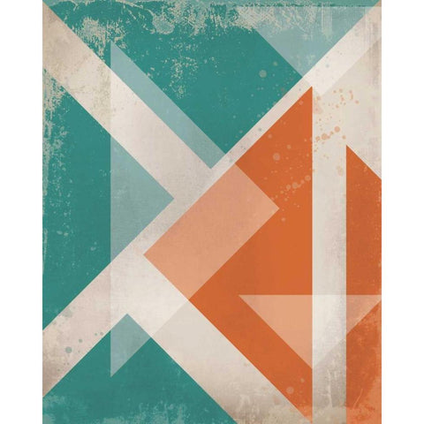 Triangles 1 Black Modern Wood Framed Art Print with Double Matting by Alvarez, Cynthia