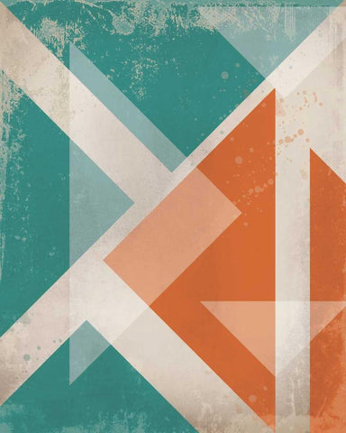 Triangles 1 White Modern Wood Framed Art Print with Double Matting by Alvarez, Cynthia