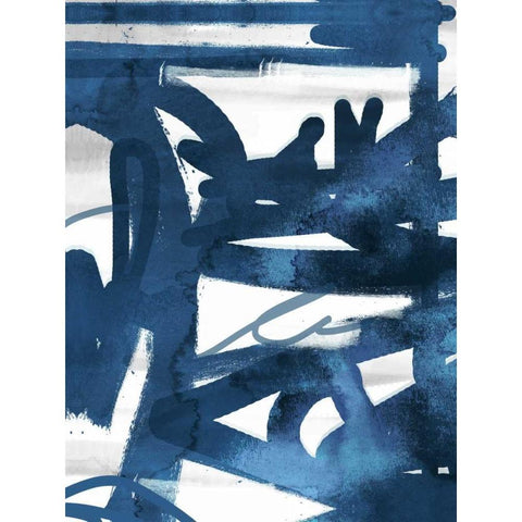 Indigo Graff 1 White Modern Wood Framed Art Print by Alvarez, Cynthia