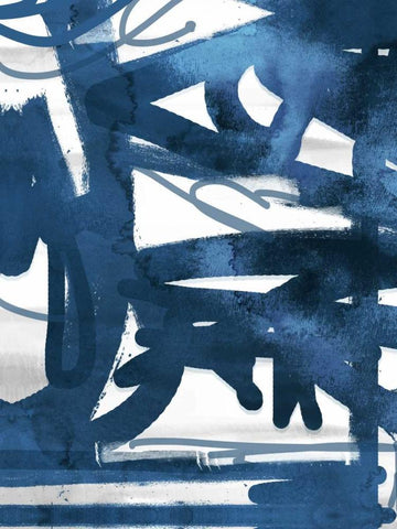 Indigo Graff 2 White Modern Wood Framed Art Print with Double Matting by Alvarez, Cynthia