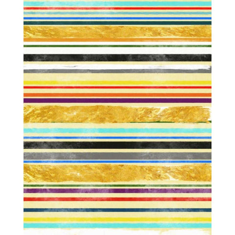 Gold Between Lanes 1 White Modern Wood Framed Art Print by Alvarez, Cynthia