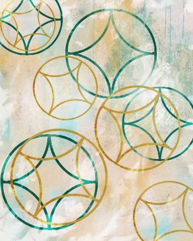 Sparkling Spheres 1 Black Ornate Wood Framed Art Print with Double Matting by Alvarez, Cynthia