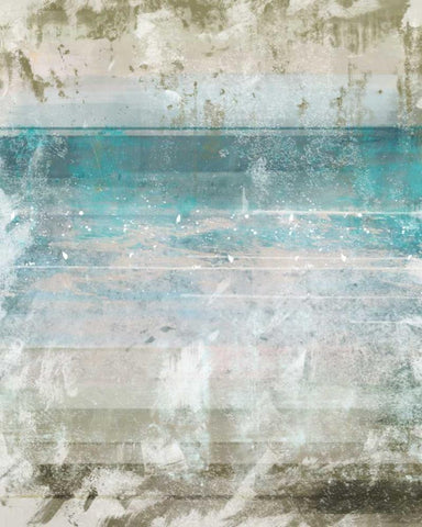 Aqua Space 1 White Modern Wood Framed Art Print with Double Matting by Alvarez, Cynthia