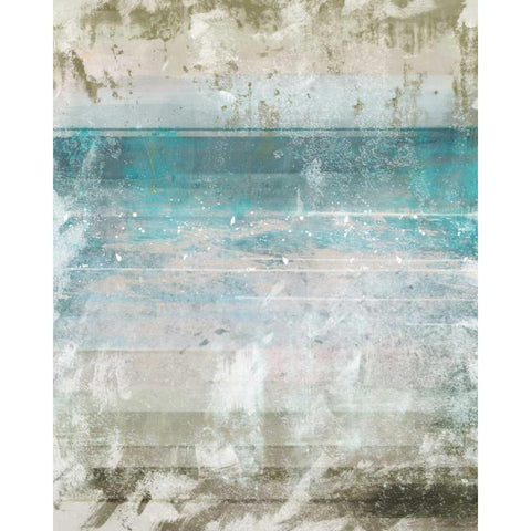 Aqua Space 1 Black Modern Wood Framed Art Print with Double Matting by Alvarez, Cynthia