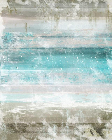 Aqua Space 2 White Modern Wood Framed Art Print with Double Matting by Alvarez, Cynthia