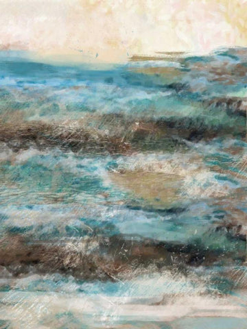 Waves 02 Black Ornate Wood Framed Art Print with Double Matting by Alvarez, Cynthia