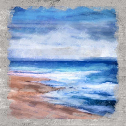 Waves Layered Black Modern Wood Framed Art Print with Double Matting by Alvarez, Cynthia