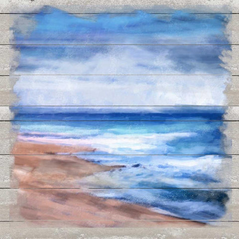 Beach High Tide Gold Ornate Wood Framed Art Print with Double Matting by Alvarez, Cynthia