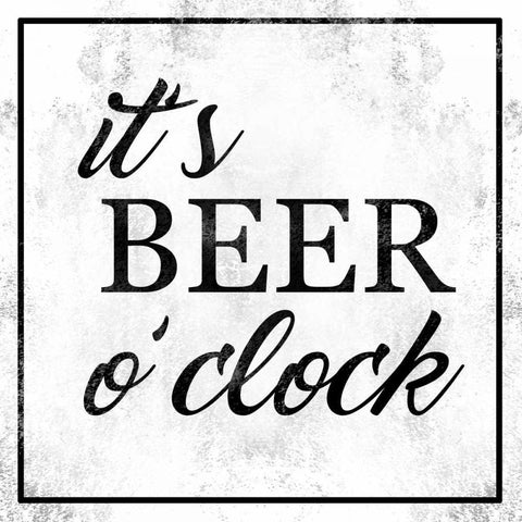 Beer O Clock White Modern Wood Framed Art Print with Double Matting by Alvarez, Cynthia