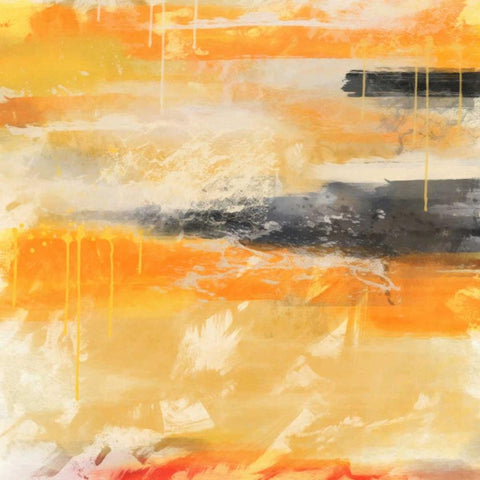 Orange White Modern Wood Framed Art Print with Double Matting by Alvarez, Cynthia