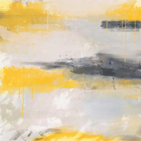 Yellow B Black Modern Wood Framed Art Print with Double Matting by Alvarez, Cynthia