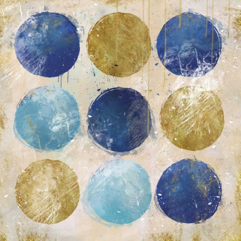 Circles A White Modern Wood Framed Art Print with Double Matting by Alvarez, Cynthia