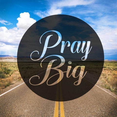 Pray Big Gold Ornate Wood Framed Art Print with Double Matting by Alvarez, Cynthia