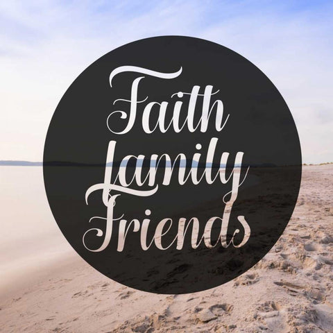 Faith Family Friends Black Modern Wood Framed Art Print by Alvarez, Cynthia