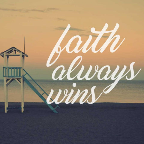 Faith Wins Gold Ornate Wood Framed Art Print with Double Matting by Alvarez, Cynthia