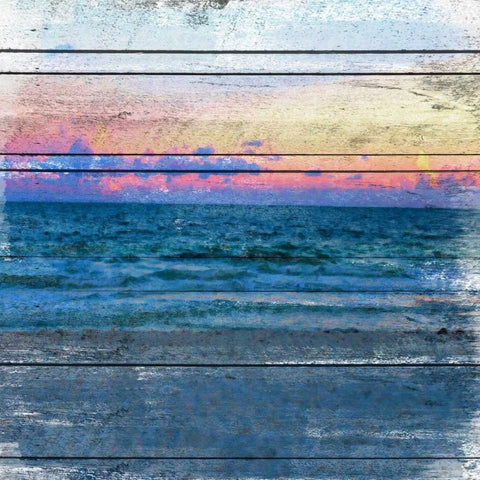 Beach Blues 2 White Modern Wood Framed Art Print with Double Matting by Alvarez, Cynthia