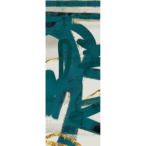 Teal and Flare A White Modern Wood Framed Art Print by Alvarez, Cynthia
