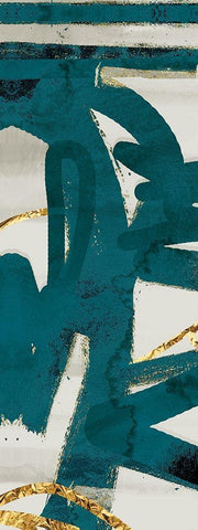 Teal and Flare A White Modern Wood Framed Art Print with Double Matting by Alvarez, Cynthia