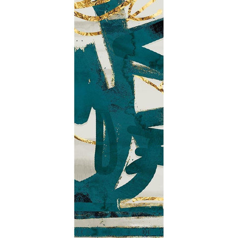 Teal and Flare C Black Modern Wood Framed Art Print by Alvarez, Cynthia