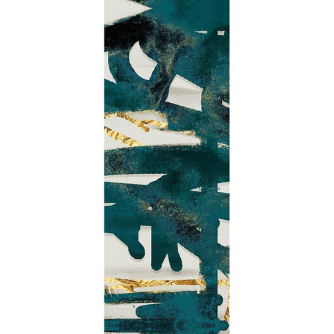 Teal and Flare D White Modern Wood Framed Art Print by Alvarez, Cynthia