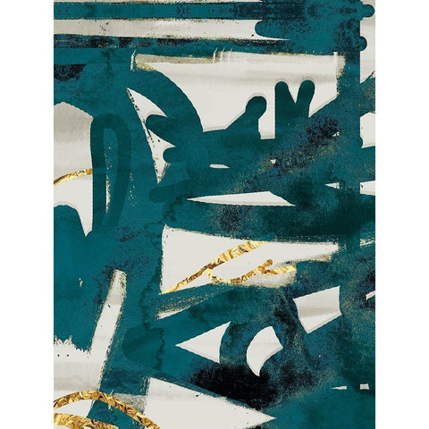 Teal and Flare 1 White Modern Wood Framed Art Print by Alvarez, Cynthia