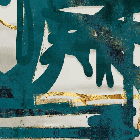 Teal and Flare Square D Black Modern Wood Framed Art Print by Alvarez, Cynthia