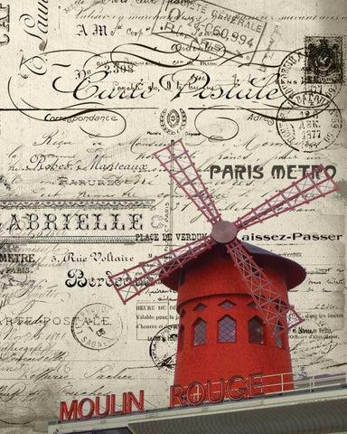 Eco Vintage Paris 2 White Modern Wood Framed Art Print with Double Matting by Stevens, Carole