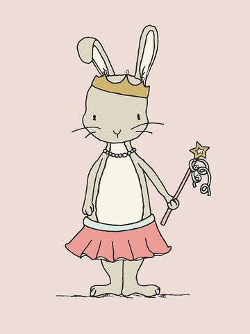 Bunny Princess Black Ornate Wood Framed Art Print with Double Matting by Sweet Melody Designs