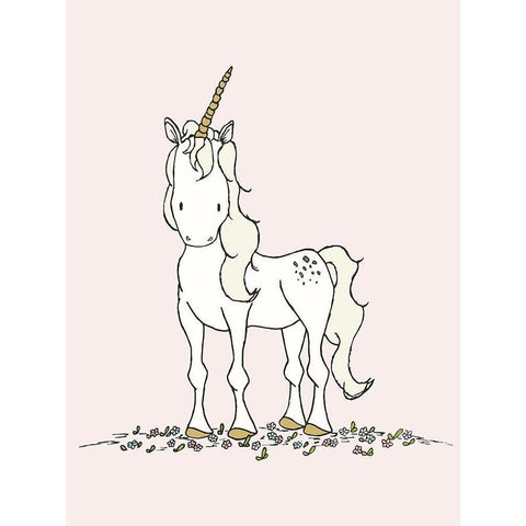 Unicorn Gold Ornate Wood Framed Art Print with Double Matting by Sweet Melody Designs