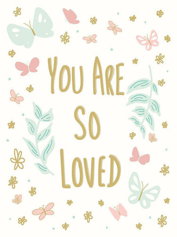 You Are So Loved White Modern Wood Framed Art Print with Double Matting by Sweet Melody Designs