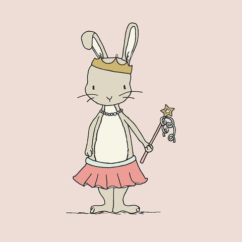 Bunny Princess Black Modern Wood Framed Art Print with Double Matting by Sweet Melody Designs