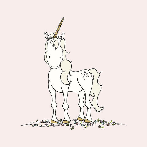Unicorn White Modern Wood Framed Art Print with Double Matting by Sweet Melody Designs