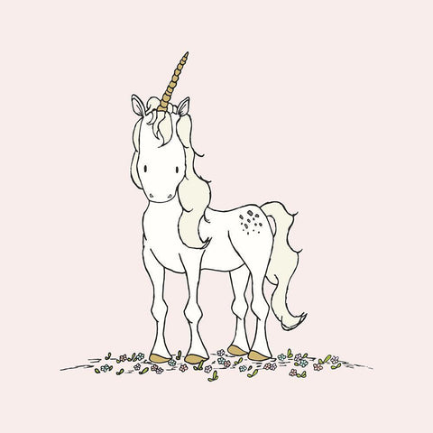 Unicorn Black Modern Wood Framed Art Print by Sweet Melody Designs